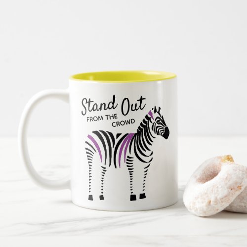 Zebra Stand Out From the Crowd Quote Two_Tone Coffee Mug