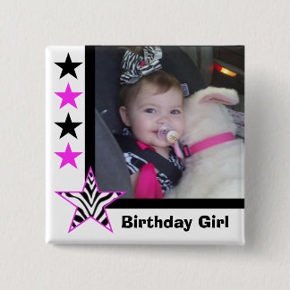 Zebra Star: Birthday Girl: Picture Button