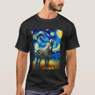 Zebra Starry Night Zebra T-Shirt