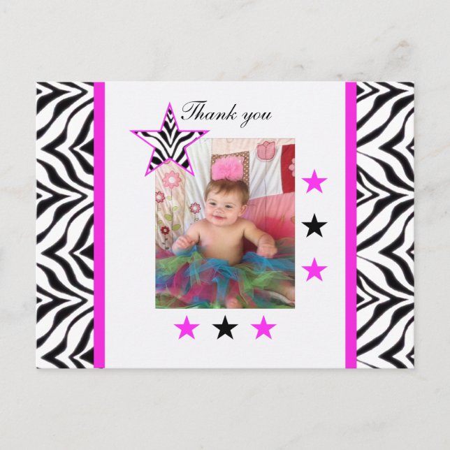 Zebra Stars: Picture: Thank You Postcard (Front)
