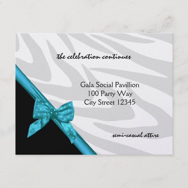Zebra Stripe and Ribbon/ Reception Card (Front)