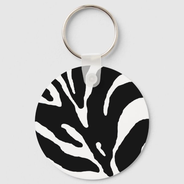 Zebra Stripe Animal Print Keychain (Front)