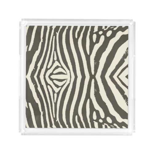 Zebra Stripe Animal Print Pattern Acrylic Tray