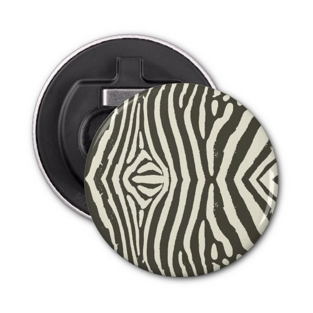 Zebra Stripe Animal Print Pattern Bottle Opener (Front)