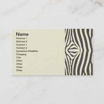 Zebra Stripe Animal Print Pattern Business Card by doodlefly at Zazzle