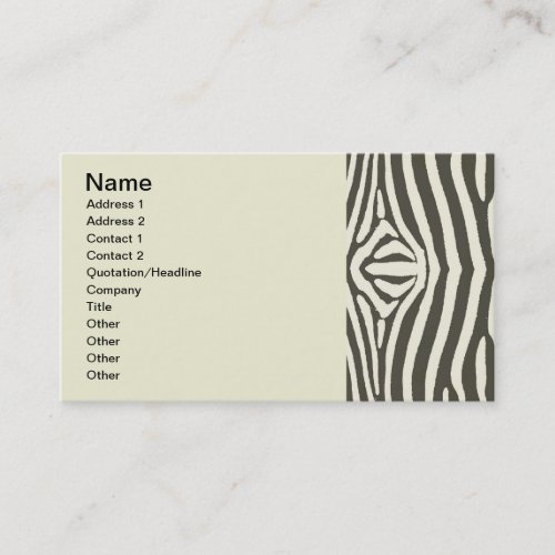 Zebra Stripe Animal Print Pattern Business Card