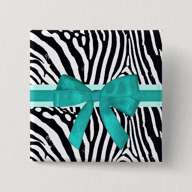 Zebra Stripe Animal Print Pattern Button (Front)