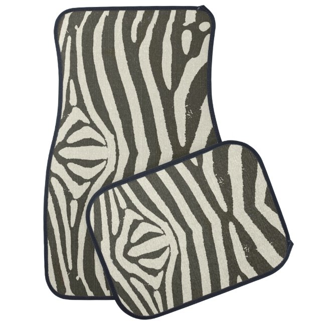 Zebra Stripe Animal Print Pattern Car Floor Mat (Set)