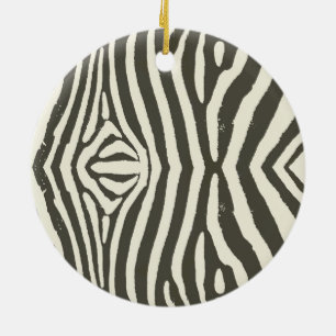 Zebra Stripe Animal Print Pattern Ceramic Ornament