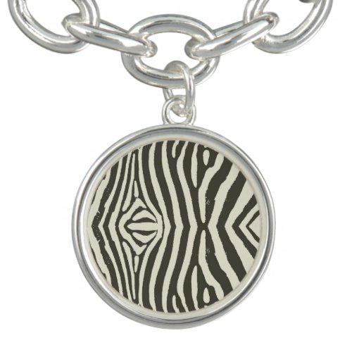 Zebra Stripe Animal Print Pattern Charm Bracelet