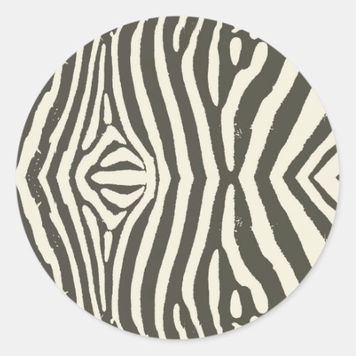 Zebra Stripe Animal Print Pattern Classic Round Sticker