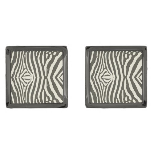 Zebra Stripe Animal Print Pattern Cufflinks