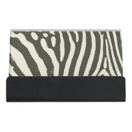Zebra Stripe Animal Print Pattern Desk Business Card Holder