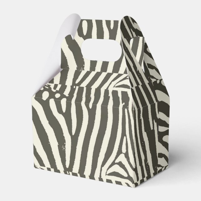 Zebra Stripe Animal Print Pattern Favor Boxes (Front Side)