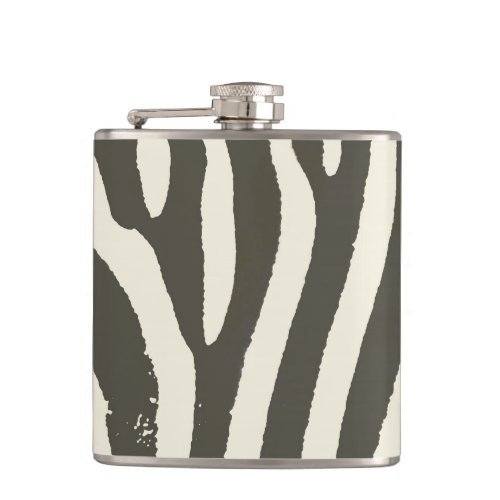 Zebra Stripe Animal Print Pattern Hip Flask