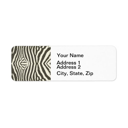 Zebra Stripe Animal Print Pattern Label