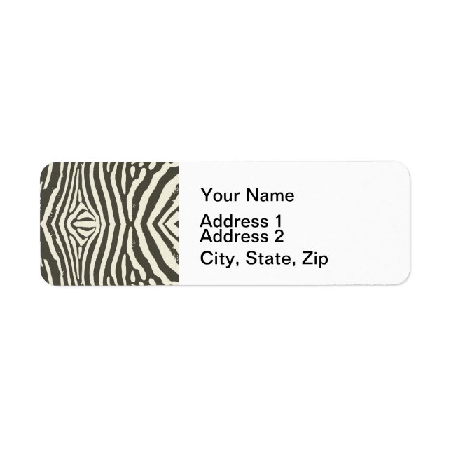 Zebra Stripe Animal Print Pattern Label (Front)