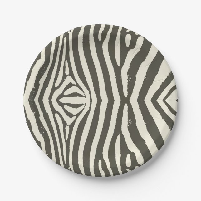 Zebra Stripe Animal Print Pattern Paper Plates (Front)