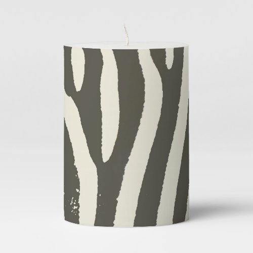 Zebra Stripe Animal Print Pattern Pillar Candle