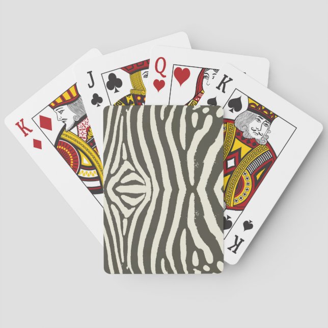 Zebra Stripe Animal Print Pattern Poker Cards (Back)