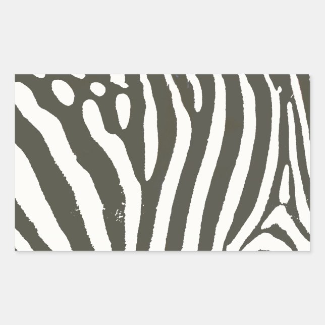 Zebra Stripe Animal Print Pattern Rectangular Sticker (Front)