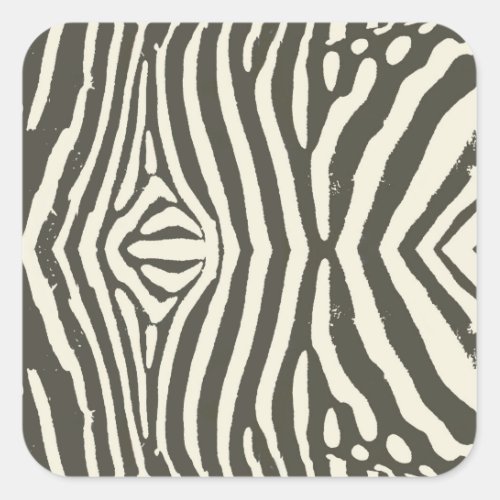 Zebra Stripe Animal Print Pattern Square Sticker