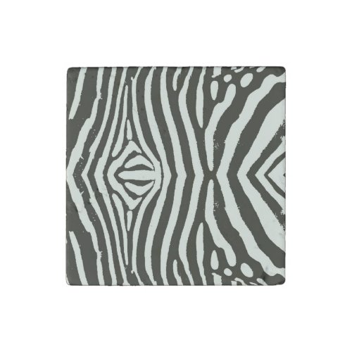 Zebra Stripe Animal Print Pattern Stone Magnet