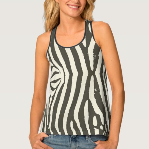 Zebra Stripe Animal Print Pattern Tank Top