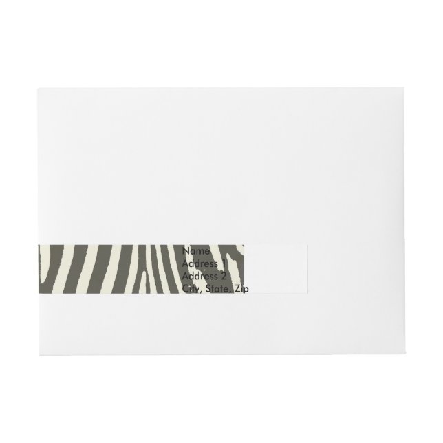 Zebra Stripe Animal Print Pattern Wrap Around Address Label (Front)
