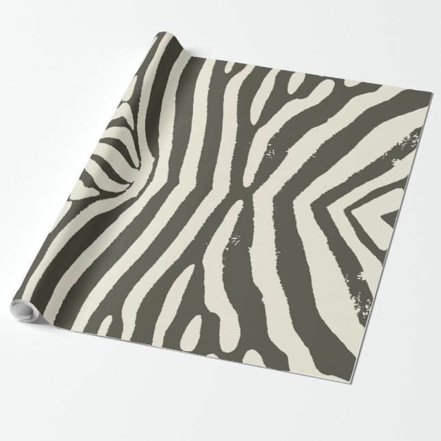 Zebra Stripe Animal Print Pattern Wrapping Paper (Unrolled)