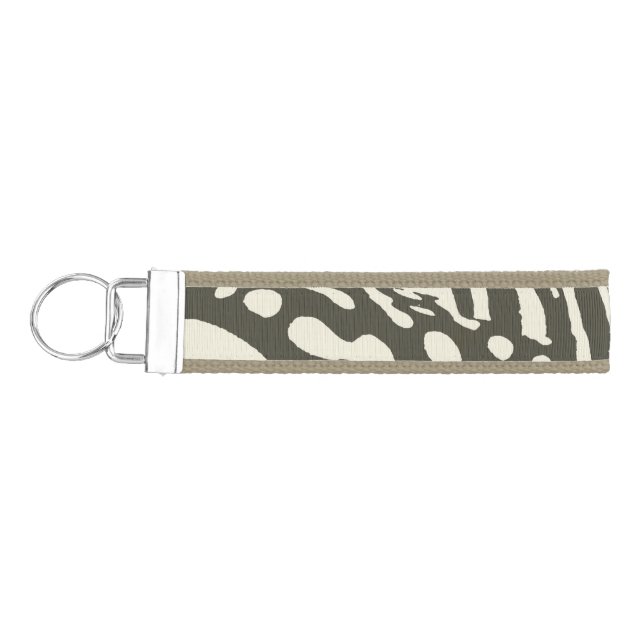 Zebra Stripe Animal Print Pattern Wrist Keychain (Keys on Left)
