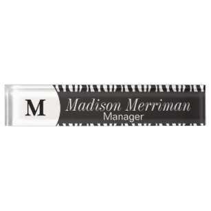 Animal Print Desk Name Plates Zazzle Zebra Stripe Animal Print Personalize Desk Name Plate