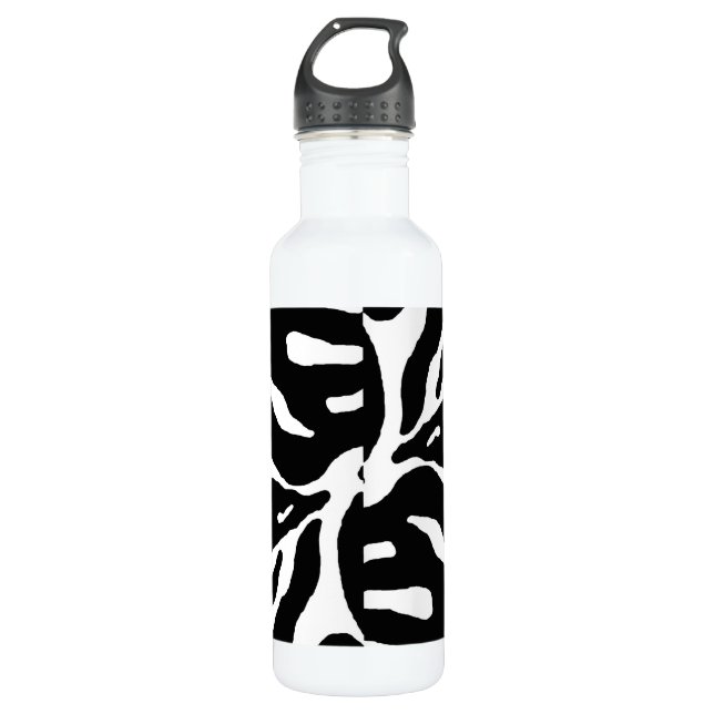 Zebra Stripe Animal Print Stainless Steel Water Bottle (Front)