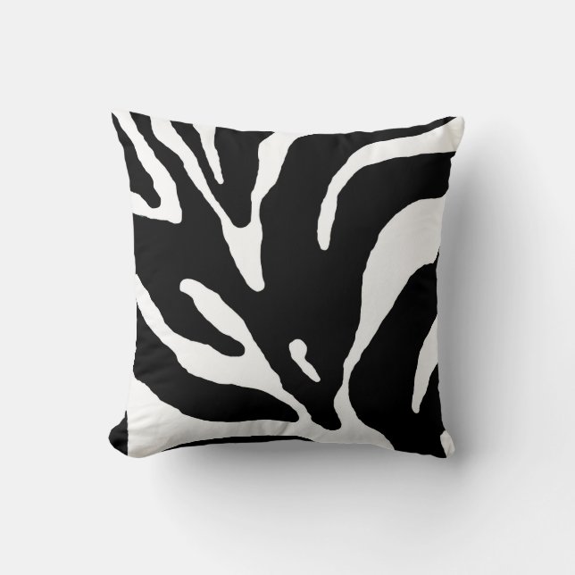 Zebra Stripe Animal Print Throw Pillow (Front)