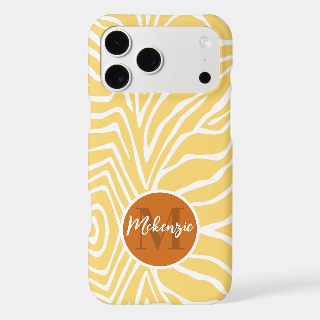 Zebra Stripe Any Color Monogram Case-Mate iPhone Case (Back)