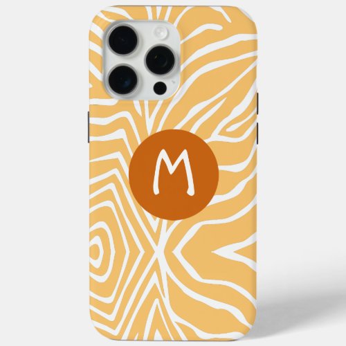 Zebra Stripe Any Color Monogram iPhone 15 Pro Max Case