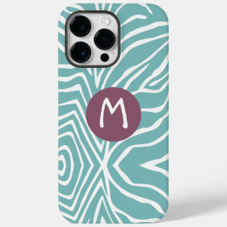 Zebra Stripe Any Color Monogram iPhone 4 Case-Mate iPhone 14 Pro Max Case