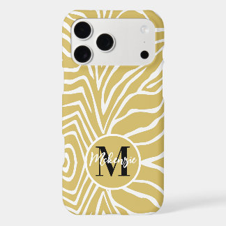 Zebra Stripe Any Color Personalize Monogram iPhone 17 Pro Max Case