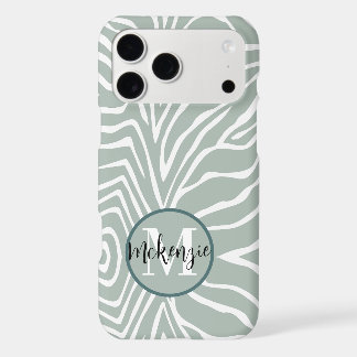 Zebra Stripe Any Color Personalize Monogram iPhone 17 Pro Max Case
