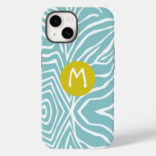 Zebra Stripe Any Color Personalize Monogram iPhone Case_Mate iPhone 14 Case