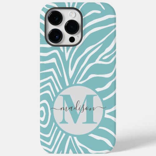 Zebra Stripe Any Color Personalize Monogram iPhone Case_Mate iPhone 14 Pro Max Case