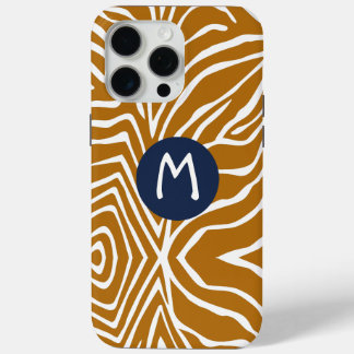 Zebra Stripe Any Color Personalize Monogram iPhone 15 Pro Max Case
