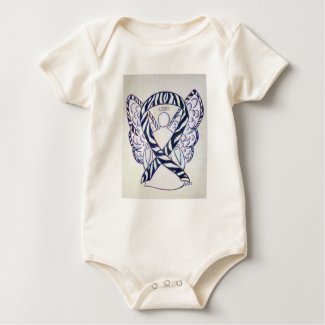 Zebra Stripe Awareness Ribbon Angel Baby Bodysuit