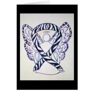 Zebra Stripe Awareness Ribbon Angel Greeting Card