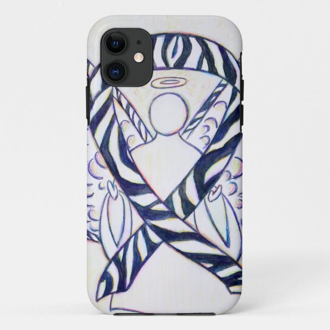 Zebra Stripe Awareness Ribbon Angel iPhone 5 Cases (Back)