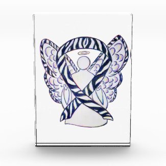 Zebra Stripe Awareness Ribbon Angel Paperweights