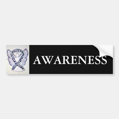 Zebra Stripe Awareness Ribbon Art Bumper Sticker