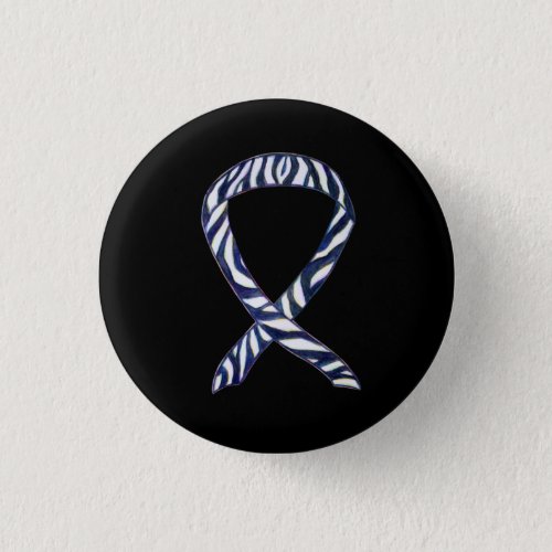 Zebra Stripe Awareness Ribbon Custom Art Button