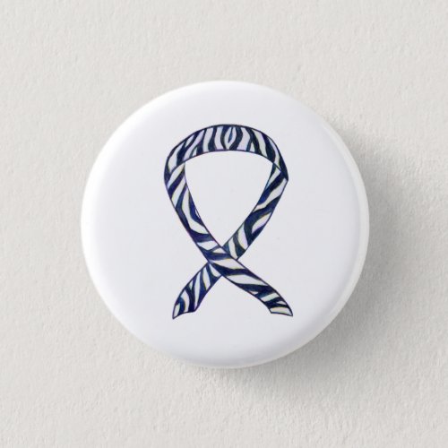 Zebra Stripe Awareness Ribbon Custom Art Button