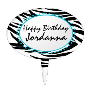 Zebra Stripe Birthday Cake Topper